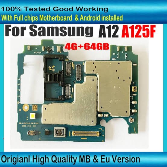 1000005491 Samsung Galaxy A12 Motherboard Electronic Panel Circuits Unlocked Mainboard (New) - Image 1