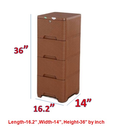 163bbb7744d21dd6e4bac2ef3ade8278 RFL Caino Closet 4 Drawer-Eagle Brown (New) - Image 1