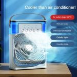 Air Conditioner Cooling Fan With 5 Sprays 7 Color Light Portable Fan Air Cooler Kipas Mini Fan Air Humidifier By Audio Plus (New)