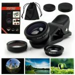 Universal Mobile Clip on Lens With 3 in 1 Effect (Fish eye Wide Angle Macro) (New)