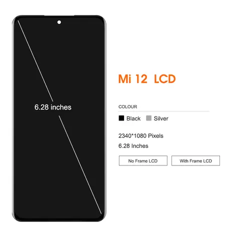 A1f7bf2758a4a4065876f5536e7ebd4e3n_480x480q75 6.28'' AMOLED 120HZ For Xiaomi Mi 12 LCD 2201123G 2201123C Touch Screen Digitizer Assembly Replacement for Xiaomi 12X Display (New) - Image 1