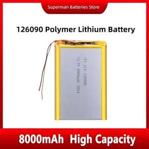 Afabebdb98f2543c7b67ec10e4a744b68x_300x300 126090 8000mAh 29.6Wh Rechargeable Charging Lithium Batteries Lithium Polymer Battery Cell 3.7V Power Bank (New) - Image 1