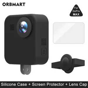 H0b9b324dae8b4753a3fe416165a5a145h_300x300q75 Silicone Case GoPro MAX 360 Tempered Glass Screen Protector Protective Lens Cap Housing Cover Go Pro Max Accessories (New) - Image 1