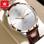 OLEVS Fashion Business Brand Original Men Watches Leather Strap (New)