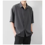 Premium Men Ice Silk Shirt Spring Summer Thin Luxury (New)