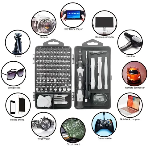 S029d55452ce44f049e082d1294391175L_480x480 115-in-1 Small Screwdriver Set, Professional Repair Tool Kit for Phone, Computer, Watch, Console, Eyeglass and Electronic (New) - Image 1