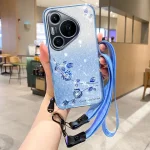 For Huawei Pura 80 Ultra Case Fashionable Versatile Gradient Preserved Flower Lanyard Cover For Huawei Pura 80 Pro Plus Funda Bangladesh