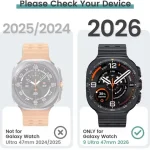 Glass+Case Samsung Galaxy Watch Ultra 2 47mm 2026 Accessories Hard PC Bumper Galaxy Watch9 ultra2 Cover+Screen Protector (New)