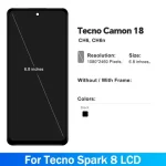 Display Tecno Camon 18 CH6 CH6n LCD Display Touch Screen Digitizer Assembly replacement part Camon18 Screen Replacement (New)