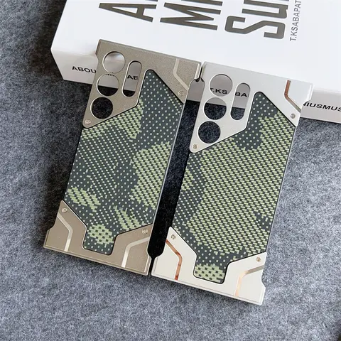 S1166777e8cd04d92889ac28914d813c7s_480x480q75 Magsafe Magnetic Alloy Frame Bumper Phone Case Samsung Galaxy S22 23 24 25Ultra Kevlar Camouflage Metal Protective Cover (New) - Image 1