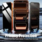 NNBILI 1-5pcs Full Cover Privacy Tempered Glass Screen Protector for iPhone 17 16 15 14 13 12 11 Pro Max 17e 16e Easy to Install (New)