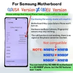 Fully Tested Unlocked For Samsung Galaxy Note 20 Ultra 4G N980F N985F 5G N986B N981B Motherboard EU Version Logic Board (New)
