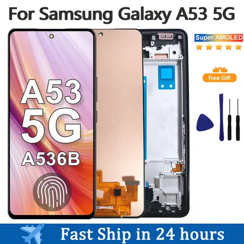 S14dd3a5caafe474e95a754a8af5c8ba7y_480x480q75 AMOLED Display For Samsung A53 5G A536 LCD Display Touch Screen Digitizer Assembly For Samsung A53 5G Screen Replacement Parts (New) - Image 1