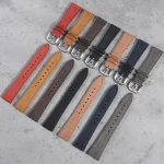 Italian Tanned Babele Leather Strap 20mm 22mm Vintage Full Grain Leather Watchb Quick Release Linen Texture Watch Bs (New)