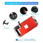 OLED LCD Display Screen Replacement for iPhone 5, 5S, 6, 6S, SE, 7, 8 Plus - 100% Fully Tested, High Quality, Touch Screen Digit (New)