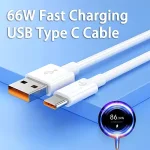 66W 6A Fast Charging Usb Type C Cable Xiaomi Redmi POCO Huawei Honor OPPO VIVO OnePlus Mobile Phone Charger USB C Cable (New)