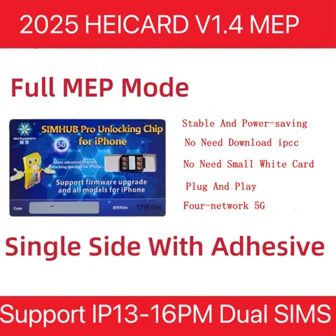 S1b779bea223343fb80113dfdf30c3af16_480x480q75 2025 HEICARD V14 5G Version MEP Modes Single Side With Adhesive Tape Support iPhone 12-16PM Dual Sims Only (New) - Image 1