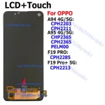 OLED Screen With Fingerprint OPPO F19 Pro A94 A95 4G 5G OPPO F19 Pro Plus 5G F19 Pro+ 5G LCD Display Touch Digitizer (New)