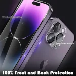 3Pcs Tempered Glass Screen Protector iPhone 17 16 15 14 13 12 11 Pro Max 15 14 Plus 13 12 11 With 3Pcs Camera Lens Protector (New)