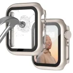 Tempered Glass+ cover Apple Watch Case series 9 8 7 41mm 45mm 42mm HD PC bumper Screen Protector iWatch 6 5 4 se 44mm 40mm (New)