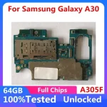 Unlocked For Samsung Galaxy A30  A305F Motherboard A305FD A305G Mainboard Logic Board  Full Chips Clean IMEI Android (New)