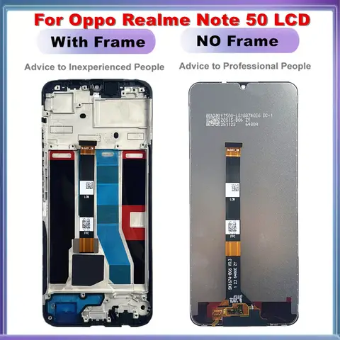 S3462d4470d0d4414b66af4eb2fdeb215F_480x480q75 674 OPPO Realme C51 C53 LCD RMX3830 RMX3760 Display Tounch Screen Digitizer Assembly Realme Note 50 With Frame RMX3834 (New) - Image 1
