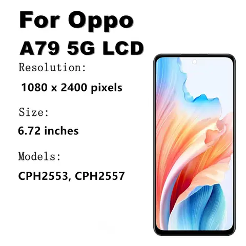 S34bf427de78a406da6473b39ee831186R_480x480q75 672 LCD Oppo A79 LCD CPH2557 CPH2553 Display Touch Screen Digitizer Panel Assembly Oppo A79 5G LCD Display with Frame (New) - Image 1