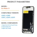 RFLCD INCELL iPhone 13 LCD Display Touch Screen Replacement Digitizer Assembly iPhone 13 Screen Panel Face ID True Tone (New)