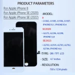 SE2 SE3 For Apple iPhone 8 4.7" Touch Screen Digitizer Assembly For iPhone SE 2020 2022 LCD Display Replacement Repair Parts New (New)