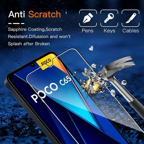 S38ebe8bfda0643fea21171094c5d1281g_480x480q75 Xiaomi Poco C65 tempered glass high-definition anti drop screen protector 2 4piece (New) - Image 1