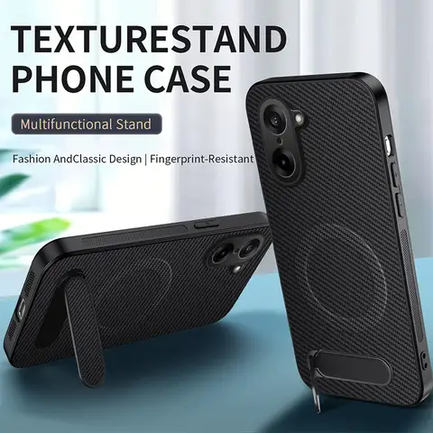 S3b226722605d458b90683060dc7450dd9_480x480q75 For OnePlus Nord CE5 Case Carbon Fiber Texture Magnetic Bracket PC -TPU Cover For OnePlus NordCE5 Wireless Charging Funda (New) - Image 1