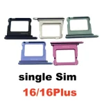 5pcs Single Sim Card Tray Holder iPhone 16 Plus 16 Pro Max Dual Sim Nano Adapter Slot Fix Parts (New)