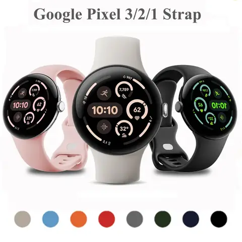 S45d46518ea184150a62a377ec88b72d4D_480x480q75 Original Silicone b Google Pixel Watch 4 3 2 strap 41mm Smartwatch Accessories wrist Bracelet Correa Pixel Watch 4 3 45mm (New) - Image 1