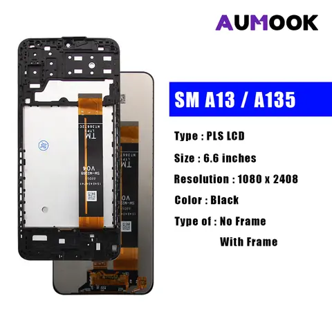 S4f03b61bb8fa4fd3934ac2bdde293c80X_480x480q75 SAMSUNG A13 AAA+ IPS LCD Display Touch Screen Digiziter Assembly Pantalla Samung A135 With Frame LCD Display (New) - Image 1