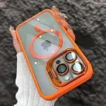 Luxury Magnetic Shockproof Phone Case iPhone 15 14 13 12 16 17 Pro Max Plus Air 11 Funda Stand Glass Lens Protection Cover (New)