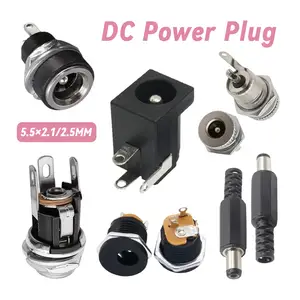S558299b0f5874735802d878f6887ae64u_300x300q75 10Pairs 3Pin DC Power Supply Socket Panel Mount Plug 5.5X2.1/2.5mm DIY Male Plug DC Power Jack Solder Connector (New) - Image 1