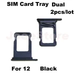2pcs SIM Card Tray Slot iphone 12 13 Dual Sim Card Adapter Chip Drawer Holder Replacement Parts (New)