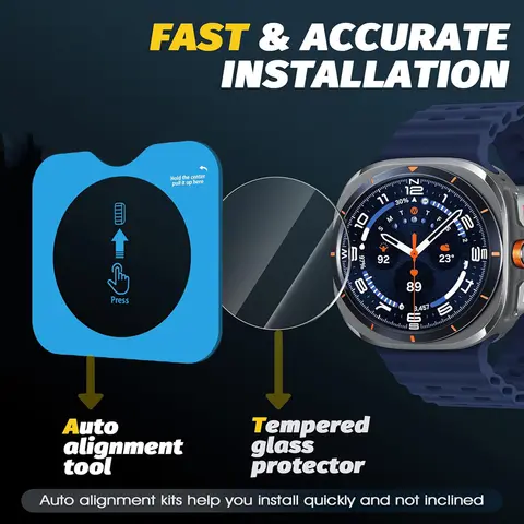 S587c7026f2ed48e4b9fd123913a06351D_480x480q75 Tempered Glass Samsung Galaxy Watch 8 9 40mm 44mm With Alignment Tool Screen Protector Ultra Ultra 2 2026 Accessories (New) - Image 1