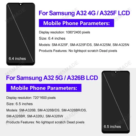 S5af018d2879640b9b64c4a12684b27bfZ_480x480q75 AMOLED Samsung Galaxy A32 4G LCD SM-A325F SM-A325M Display Touch Screen Replacement Samsung A32 5G Display SM-A326B (New) - Image 1