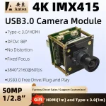 8MP IMX415 USB Camera Module 80degree No Distortion FF 60fps 4K UVC Video Webcam Board Industrial Lightburn Camera Module (New)