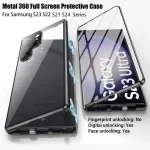 Samsung Galaxy S24 S22 S23 S25 Ultra Case Luxury Metal Alloy Magnetic 360Â° Full Surround Screen HD Glass Protection Cover (New)