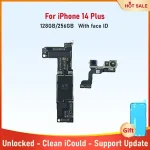 Fully Tested Motherboard iPhone 14 Plus Authentic Mainboard With Face ID 128g 256g Unlocked Logic Board Cleaned iCloud Placa (New)