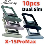 10 Dual Sim Tray Card Holder Slot iPhone 15 Plus 14 Pro 12 13 11 Max X XR XS Sim Nano Adapter Drawer Fix Parts (New)