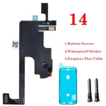 1set Earpiece Proximity Light Sensor Face Recognition Function Ribbon Flex Cable iPhone 13 14 15 16 Plus Pro Max NO Speaker (New)