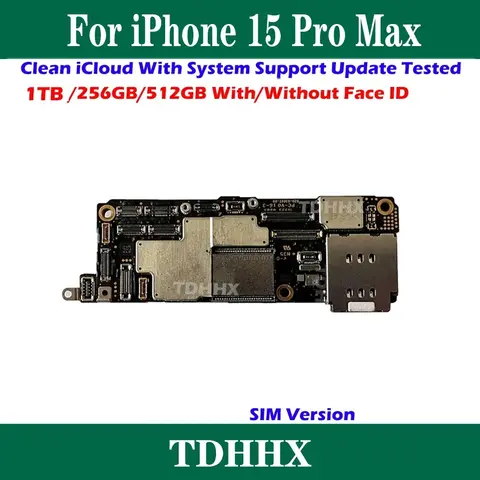 S64c29936f5a4426faa16b426daf3acbcN_480x480q75 Dual SIM Version Mainboard Clean iCloud For iPhone 15 Pro Max Motherboard Support iOS Update Logic Board ok Plate Fully Tested (New) - Image 1