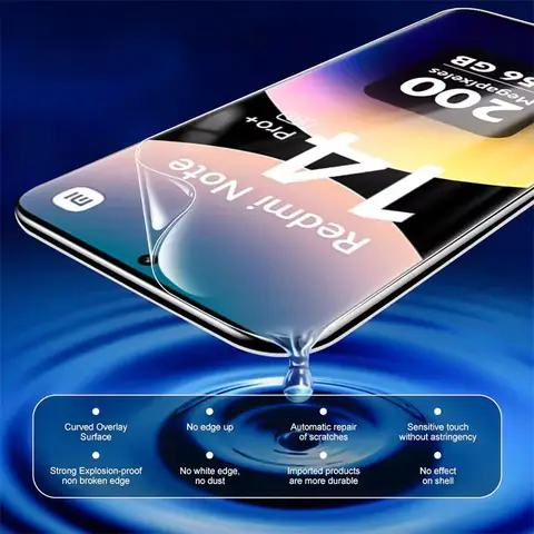 S66c9c88ecfa44f9da16d422bcb8d9a621_480x480q75 4PCS Full Cover Hydrogel Film Xiaomi Redmi Note 14 15 13 12 11 10 9 8 Pro Plus Screen Protector Redmi Note 14S 12S 11S Film (New) - Image 1