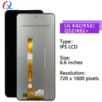LG K52 LCD LG K42 K52 K62+ Q52 Display Digitizer Assembly LG K52 Screen Touch Replacement (New)