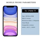 61 Lcd iPhone 11 Display Touch With 3D Touch Screen Replacement Display Lcd Screen iPhone 11 A2221 A2111 A2223 (New)