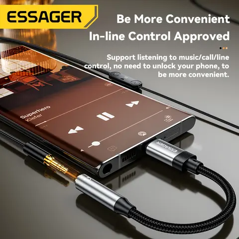 S69afe50c6080484a87c09810e0d6efe5t_480x480q75 Essager Lightning to 3.5mm jack Audio Adapter Headphone Aux Cable USB Type C to 3.5 Adapter OTG Type C For iphone Xiaomi Oneplus (New) - Image 1