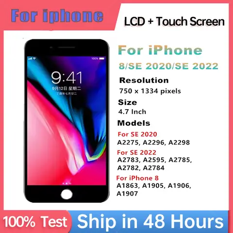 S6ba0861883b541e38b909154ff01e4adN_480x480q75 AAA Screen For iPhone SE 2020 2nd SE2 LCD Display Touch Digitizer Assembly For iPhone SE 2022 3rd SE3 LCD for iPhone 8 Display (New) - Image 1